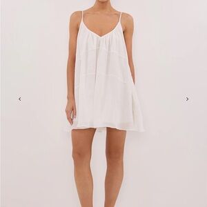 chinese dress ladies Annabelle Linen Mini Dress White – VRG GRL